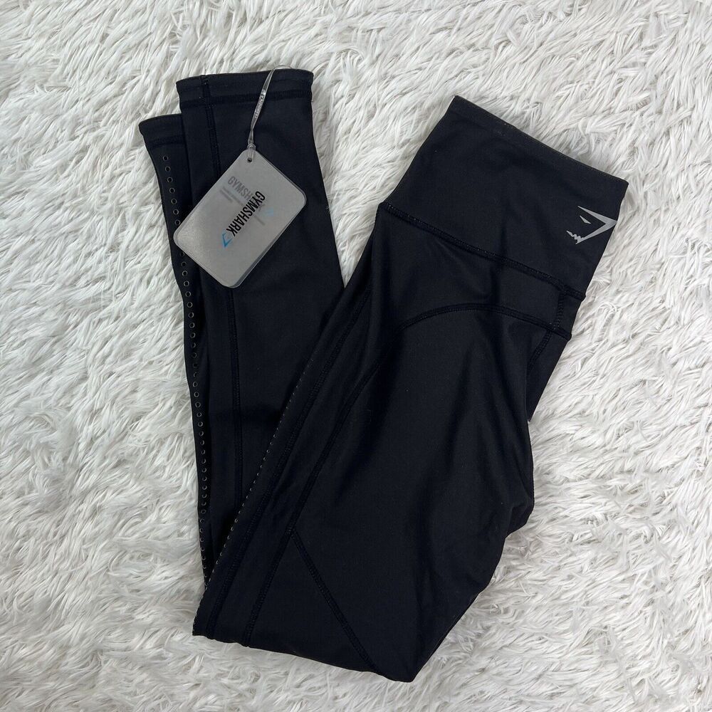 Gymshark Reversible Contrast Leggings Black/Light Gray Womens Size‎ X-Small NWT